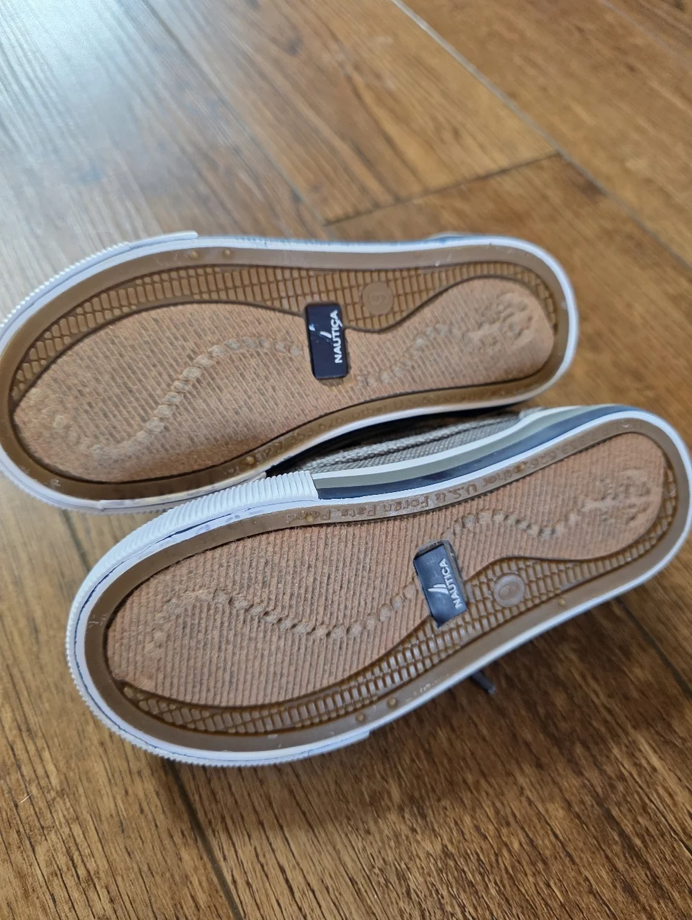 Nautica Kids Light Gray Canvas Moccasin Boat Shoes